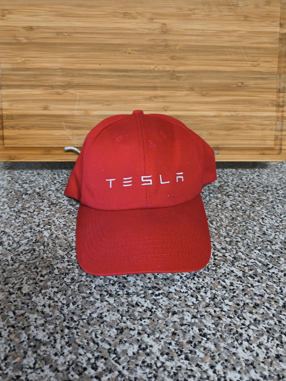Tesla Red Embroidered Logo Baseball Cap